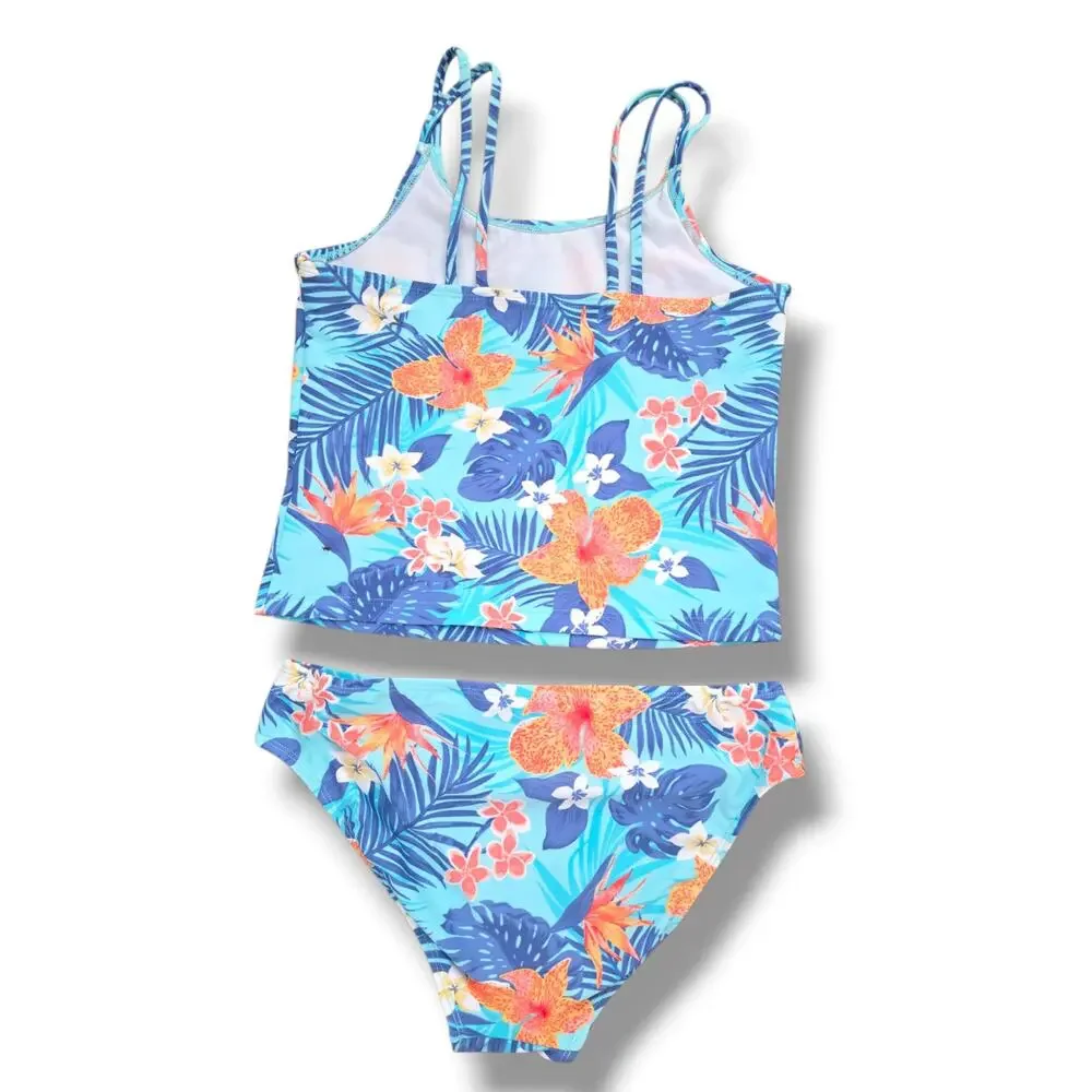 The Children's Place Girls 2-Piece Tankini Swimsuit Size XL 14 Tropical Floral